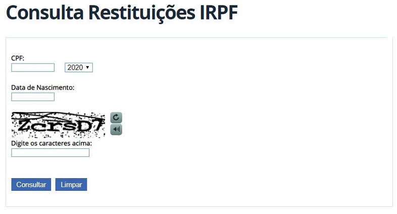 Consulta Restituição IRPF